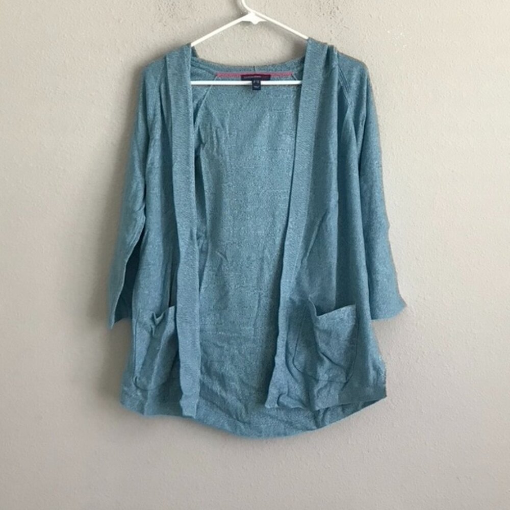 Isaac Mizrahi Hooded Marled Sweater w/Pockets - Blue (Sz XXS) a399919